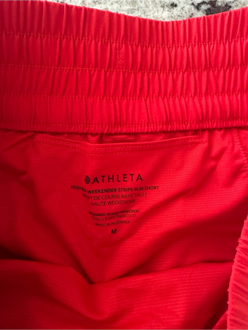 Athleta Red Weekender Athletic Shorts with White Trim High Rise Sz M - Picture 4 of 7